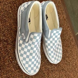 Vans Blue and White Checkerboard Sneakers